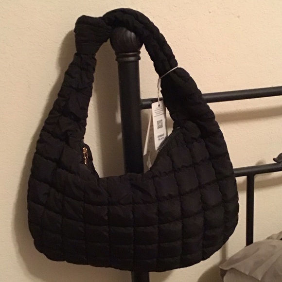 CASUAL BLACK NYLON PARACHUTE BAG, NWT - Picture 1 of 3